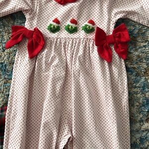 Festive Red and White Kids One Piece